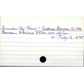 Dunedin City - Firms - Guthrie Bowron and Co Ltd