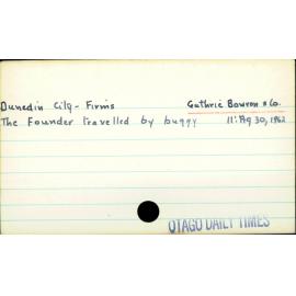 Dunedin City - Firms - Guthrie Bowron & Co.