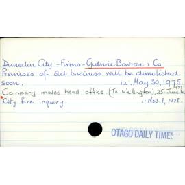 Dunedin City - Firms - Guthrie Bowron & Co