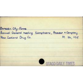 Dunedin City - Firms - Kempthorne, Prosser & Company
