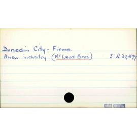 Dunedin City - Firms - McLeod Bros Ltd.