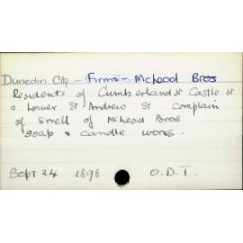 Dunedin City - Firms - McLeod Bros