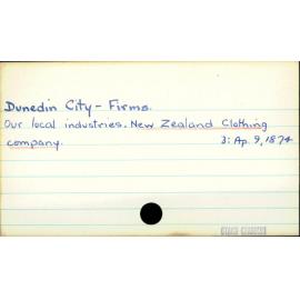 Dunedin City - Firms - New Zealand Clothing Company.
