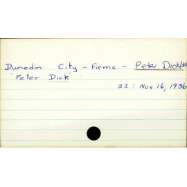 Dunedin City - Firms - Peter Dick Ltd