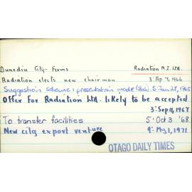 Dunedin City - Firms - Radiation N.Z. Ltd.
