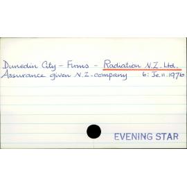 Dunedin City - Firms - Radiation N.Z. Ltd.