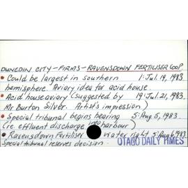 Dunedin City - Firms - Ravensdown Fertiliser Co-op