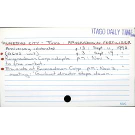 Dunedin City - Firms - Ravensdown Fertiliser