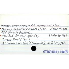 Dunedin City - Firms - R B Denniston & Co Ltd