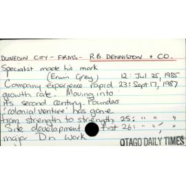 Dunedin City - Firms - R. B. Denniston & Co Ltd