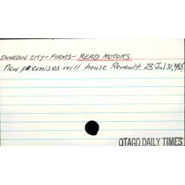 Dunedin City - Firms - Read Motors