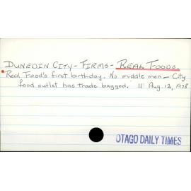 Dunedin City - Firms - Real Foods