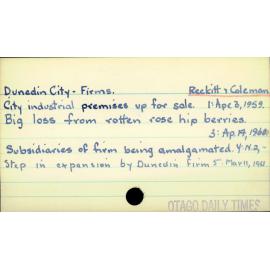 Dunedin City - Firms - Reckitt & Coleman