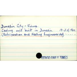 Dunedin City - Firms - Refrigeration and Heating Engineers Ltd