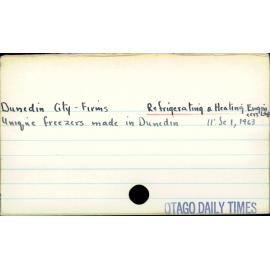 Dunedin City - Firms - Refrigerating and Heating Engineers Ltd