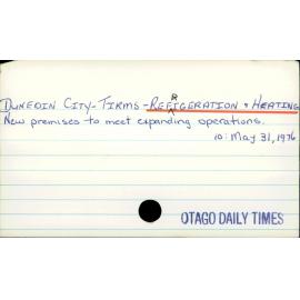 Dunedin City - Firms - Refrigeration & Heating
