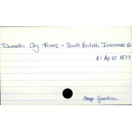 Dunedin City - Firms - South British Insurance Co.