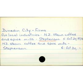 Dunedin City - Firms - New Zealand Steam Coffee and Spice Mills