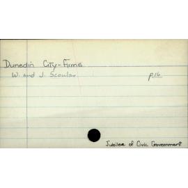 Dunedin City - Firms - W. and J. Scoular