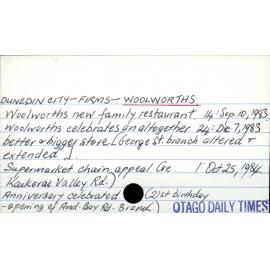 Dunedin City - Firms - Woolworths