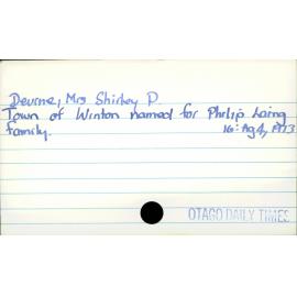 Devine, Mrs Shirley P.