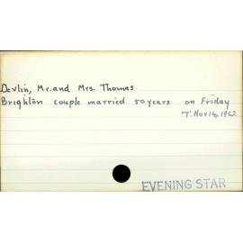 Devlin, Mr. and Mrs. Thomas
