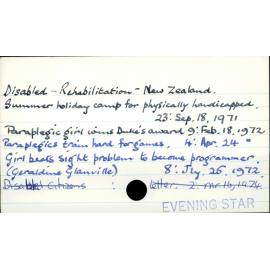 Disabled - Rehabilitation - New Zealand
