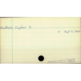 Dudfield, Captain H