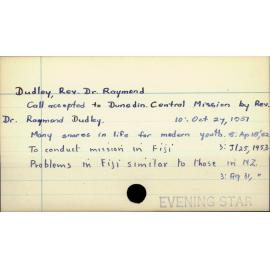 Dudley, Rev. Dr Raymond