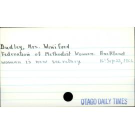 Dudley, Mrs. Winifred