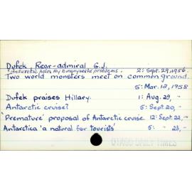 Dufek, Rear-admiral G. J.