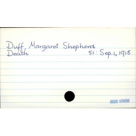 Duff, Margaret Shepherd