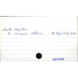 Duff, Martin