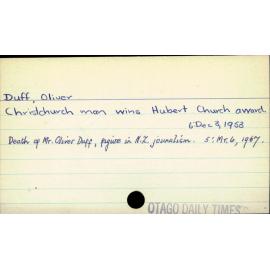 Duff, Oliver