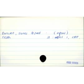 Duncan, James Alfred - (infant)