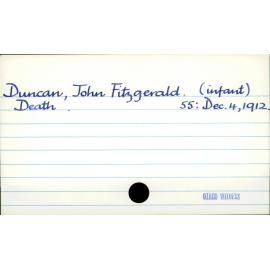 Duncan, John Fitzgerald (infant)