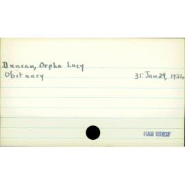 Duncan, Orpha Lucy