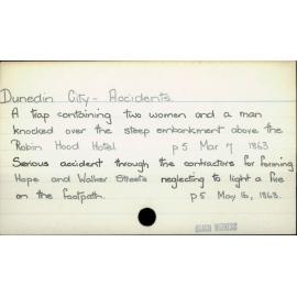 Dunedin City - Accidents