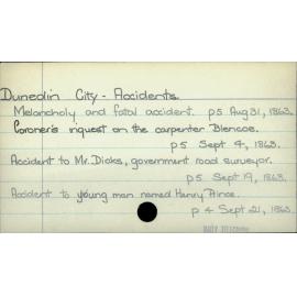 Dunedin City - Accidents