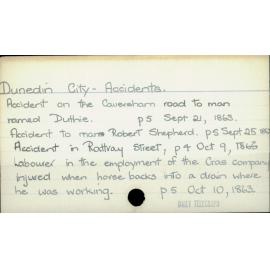 Dunedin City - Accidents