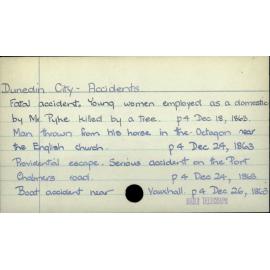 Dunedin City - Accidents