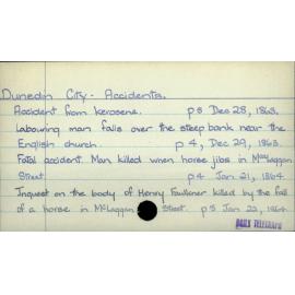 Dunedin City - Accidents