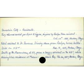 Dunedin City - Accidents