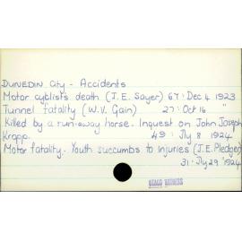 Dunedin City - Accidents