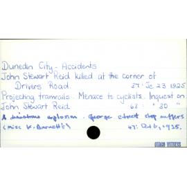 Dunedin City - Accidents