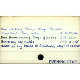 Anniversary Day -  Otago Province 