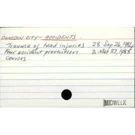 Dunedin City - Accidents