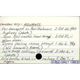 Dunedin City - Accidents