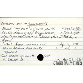 Dunedin City - Accidents