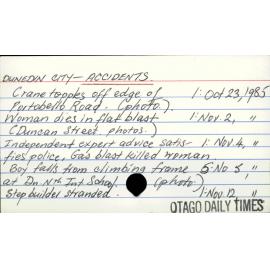 Dunedin City - Accidents